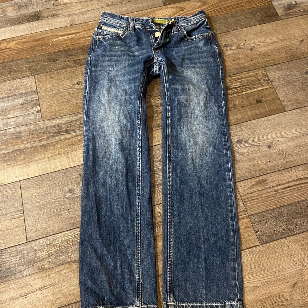Blue Bootcut Jeans with Faded Wash